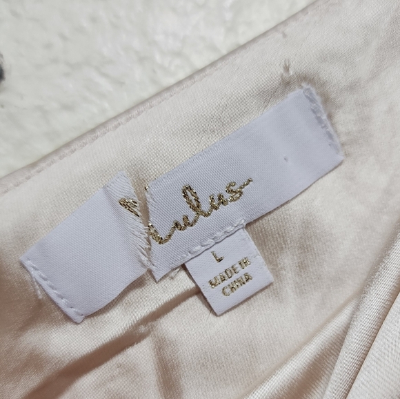 Lulus Moment in the Spotlight Champagne Satin Cowl Neck Maxi Dress L Wedding - Picture 9 of 9